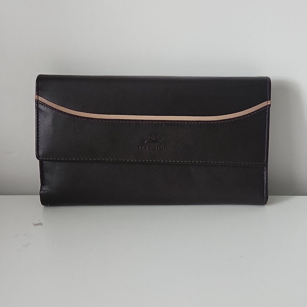 MANCINI | Leather wallet brown tan